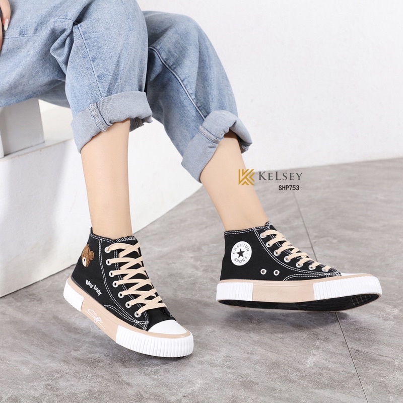 (GRATIS ALAS KAKI) Nicole Sepatu Sneakers Kanvas Wanita Kelsey / Sepatu Anak Kerja Wanita SHP753