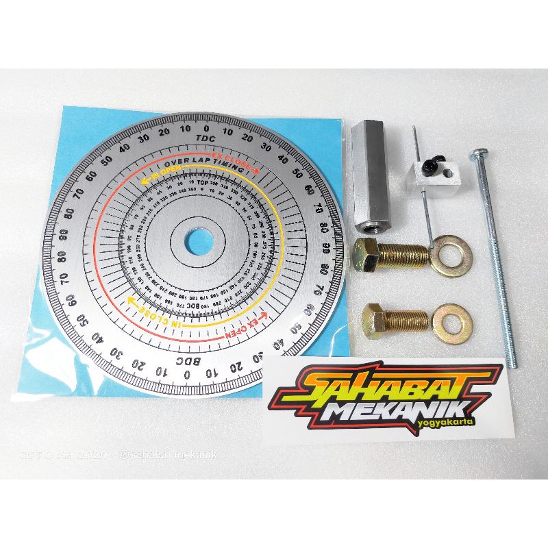 camshaft degree wheel with holder busur derajat lengkap dudukan segienam