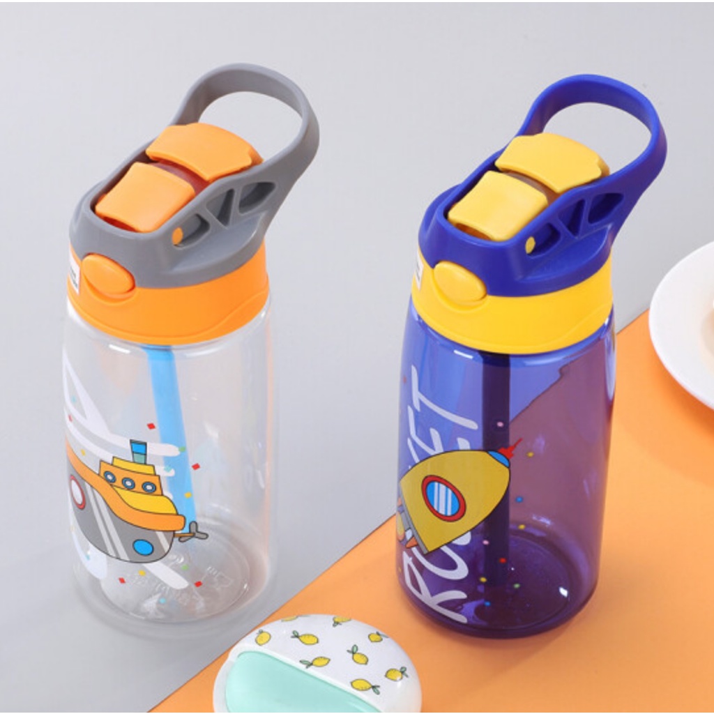 Botol minum Air Minum Anak Sedotan Motif Lucu Karakter 480ml