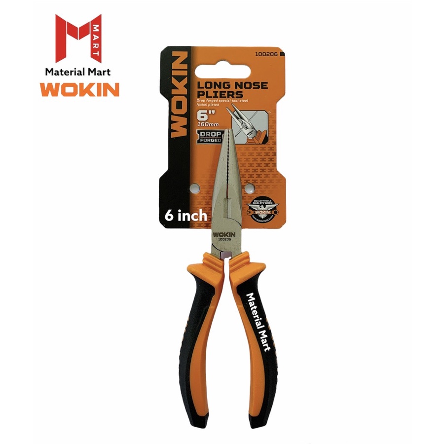 Tang Lancip 6 Inch Wokin | Long Nose Plier 8&quot; | Tang Jepit Runcing 6&quot; | Material Mart