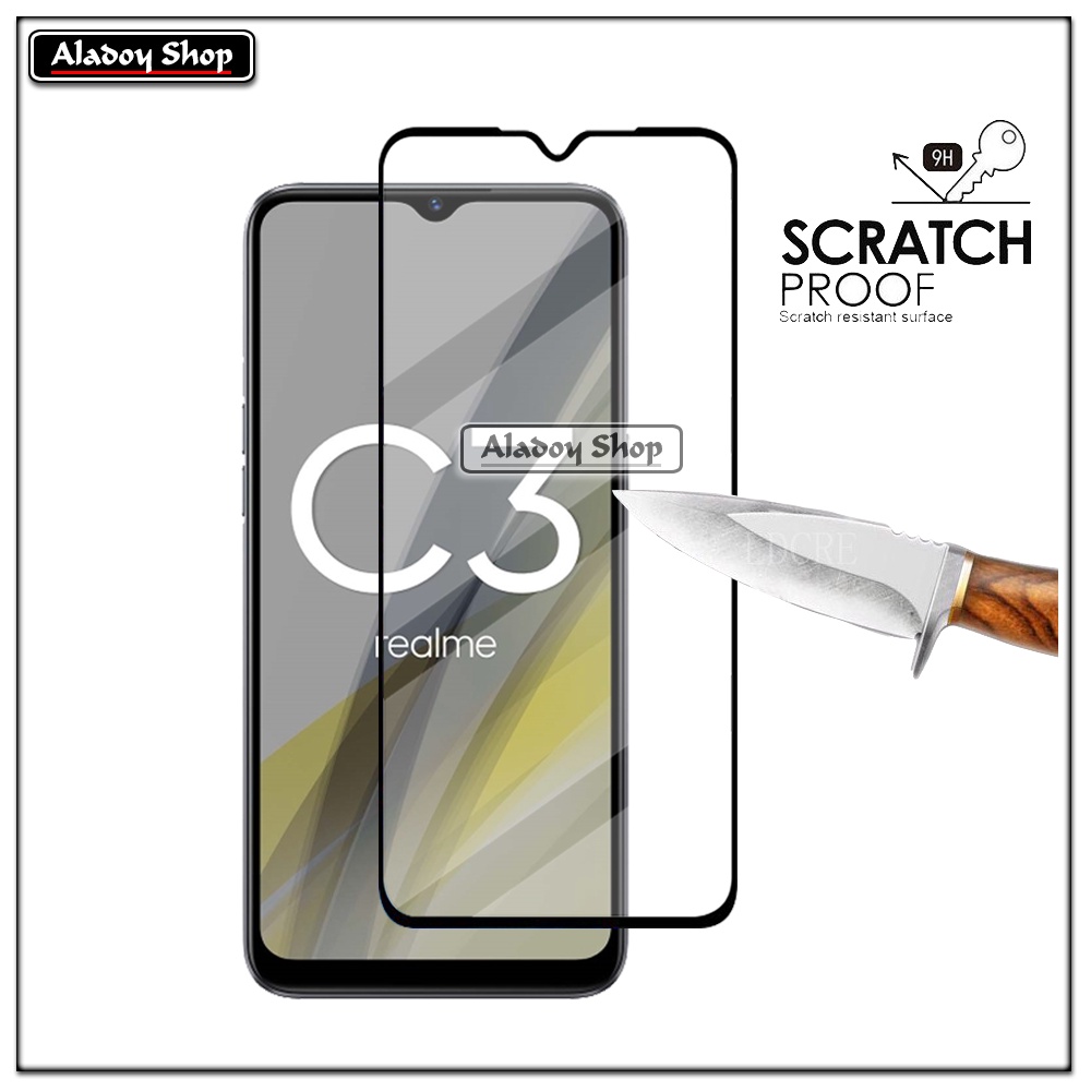 2 IN 1 Tempered Glass Layar Realme C3 Free Tempered Glass Camera