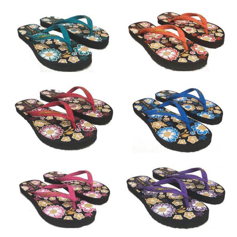 (STOK READY) SANDAL SWALLOW BUNGA BUNGA