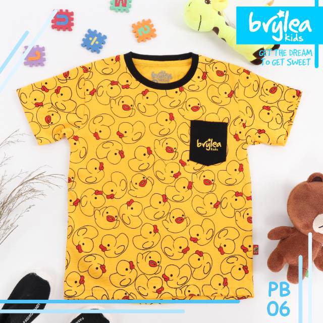 PB06 - Kaos Anak Lucu Motif Quack - BryleaKids