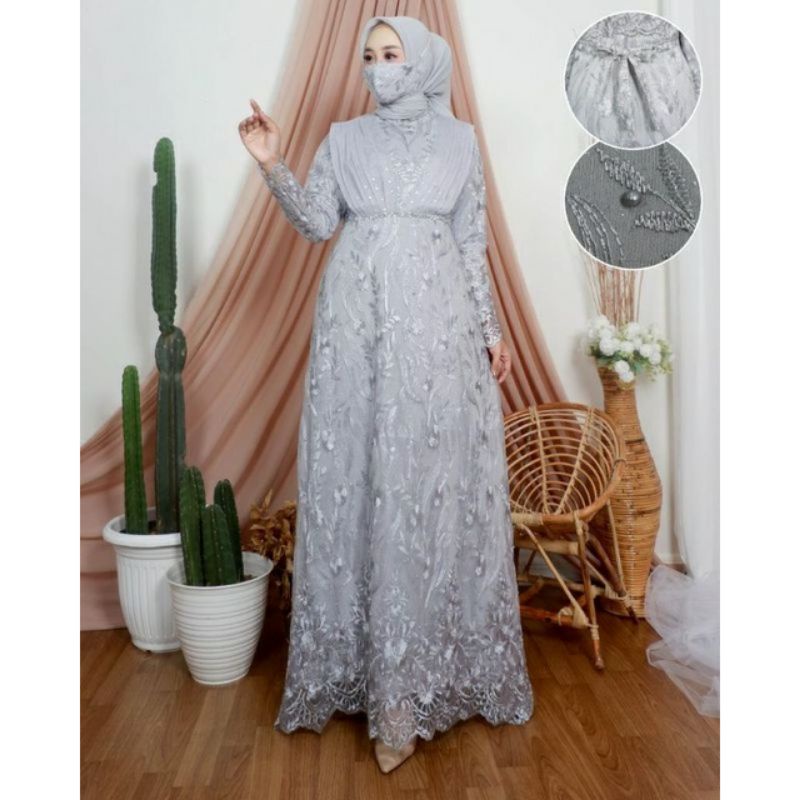 GAMIS BRUKAT TILE MUTIARA/GAMIS MODERN