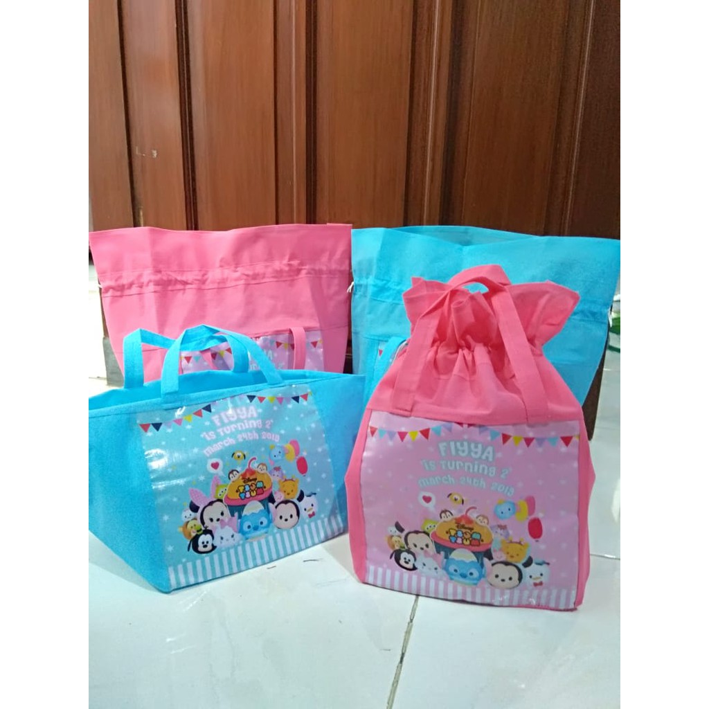 TAS Spunbond SERUT V18 CUSTOM souvenir ulang tahun anak goodie bag ulang tahun goody ultah MURAH-2