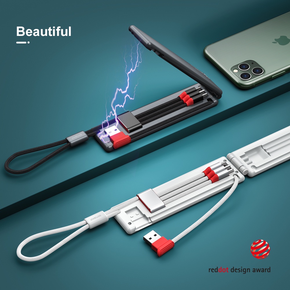 3in1 Kabel Data / Charger Micro Usb Tipe-C Fast Charging Retractable Untuk Iphone 11 / 12pro / Max / Xiaomi