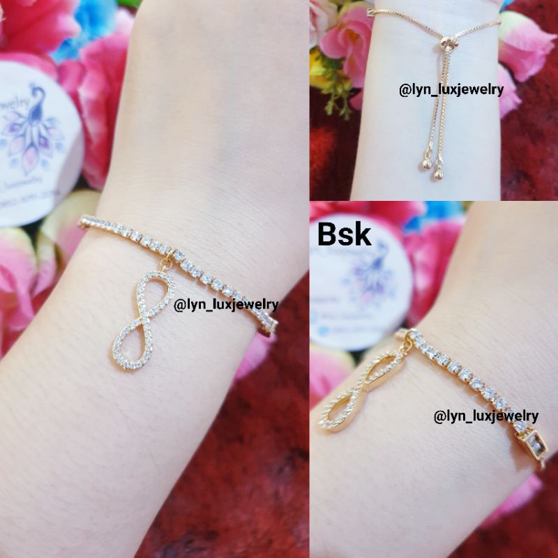 Gelang Serut Wanita Premium Gold Lapis Emas / Bracelet High Premium Infinity