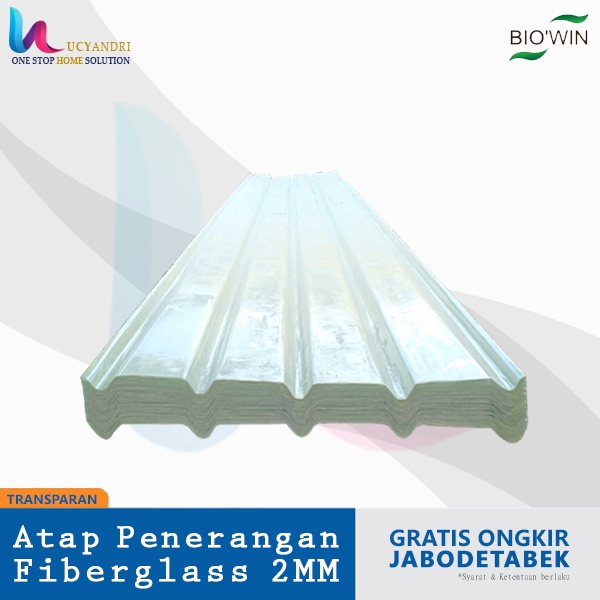 ATAP PENERANGAN FIBERGLASS - TRANSPARAN / POLOS UKURAN 2MM