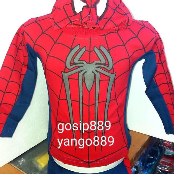 Promo Spiderman Kostum anak2 size 4-6 tahun - 4-5 tahun, Merah