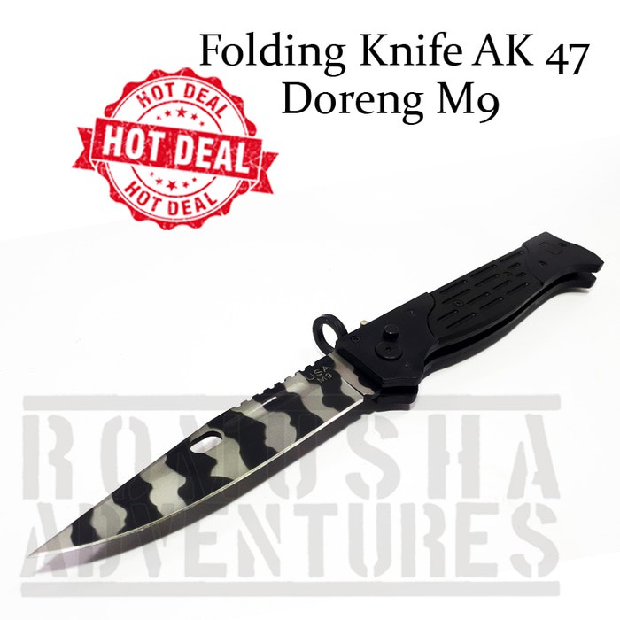 PISAU LIPAT AK 47 DORENG FOLDING KNIFE CAMOUFLASE TACTICAL HUNTING