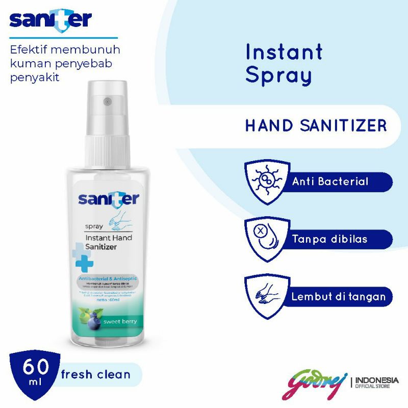 Hand Sanitizer Saniter Spray Sweet Berry 60 ml