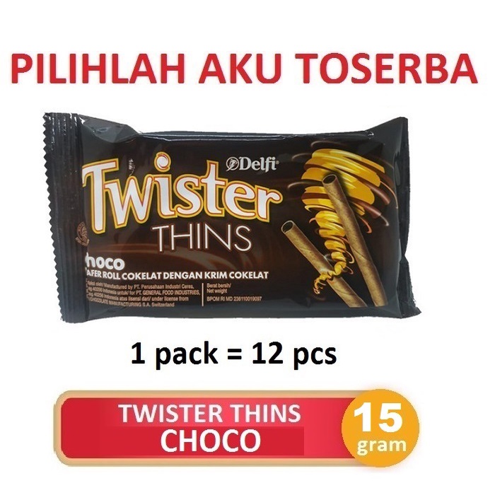 Twister Thins CHOCO 15 gr - ( 1 PACK isi 12 pcs )