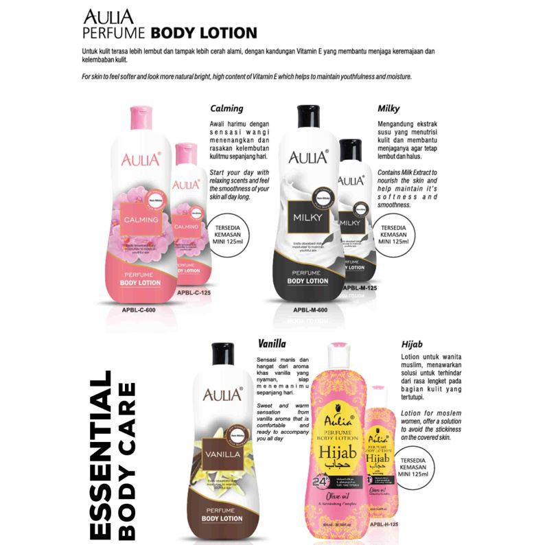 AULIA PERFUME BODY LOTION 600ML