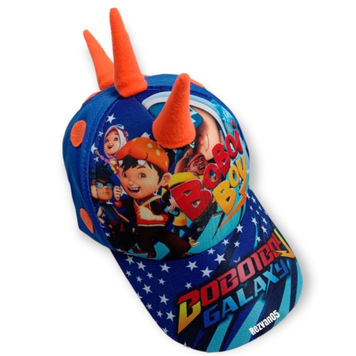 TOPI ANAK KARAKTER BOBOIBOY TANDUK,TOPI ANAK PRINT DEPAN ,TOPI ANAK USIA 2-7TAHUN-BOBOIBOY .4