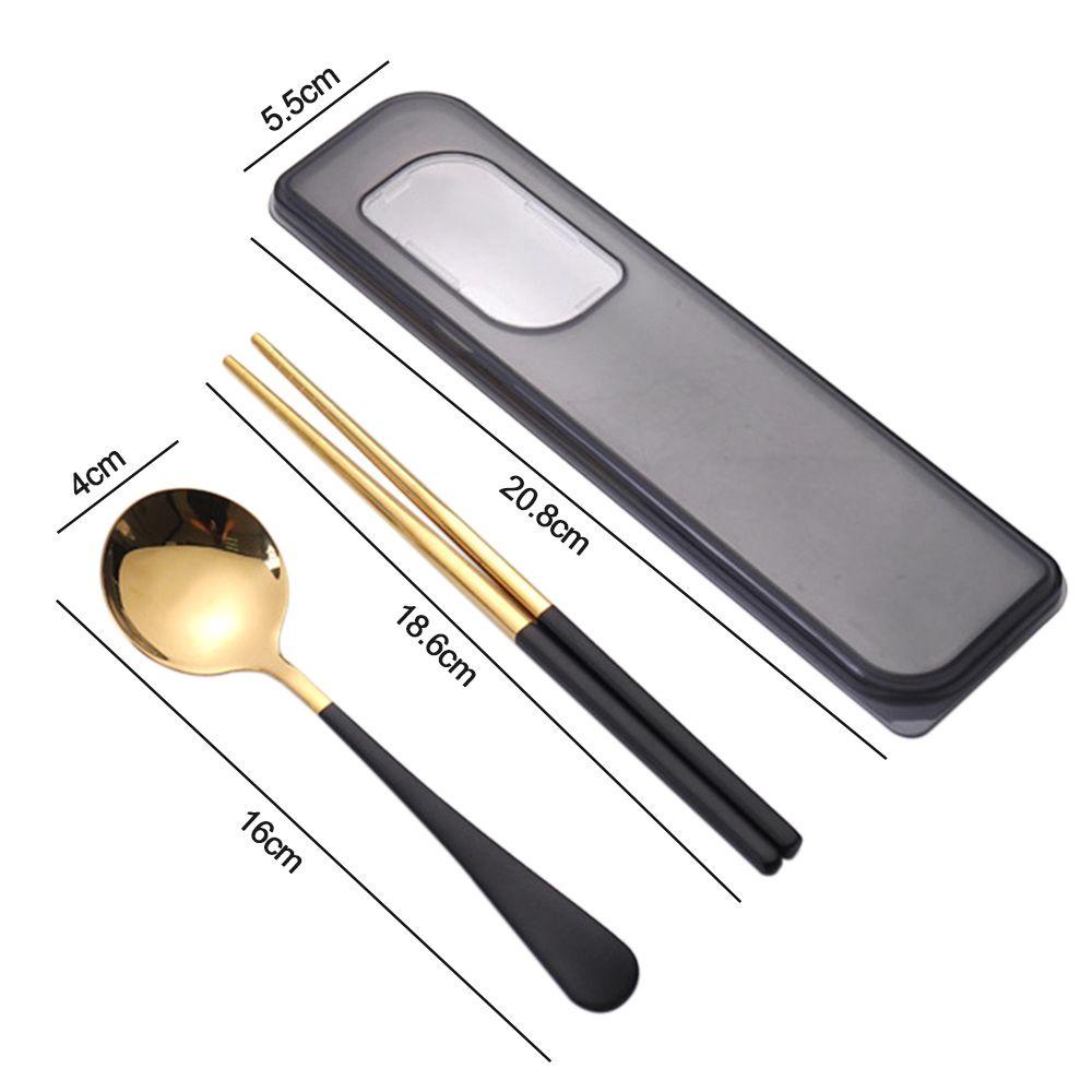 Solighter 2Pcs Cutlery Set Portable Sendok Garpu Set Alat Makan Set Alat Makan Set