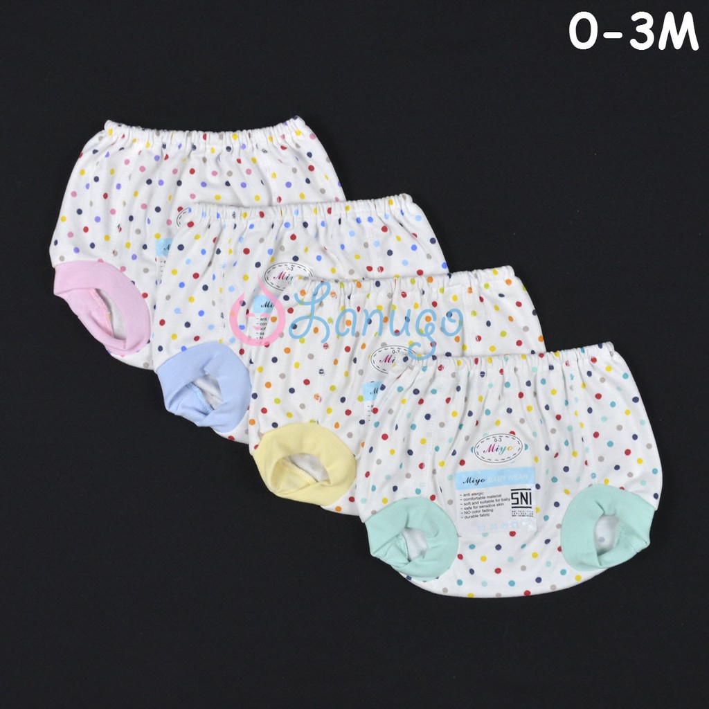 MIYO 4 Pcs Celana Pop Bayi/Baby Polkadot Newborn (0-3M)| Perlengkapan Bayi /Bawahan Baju Bayi