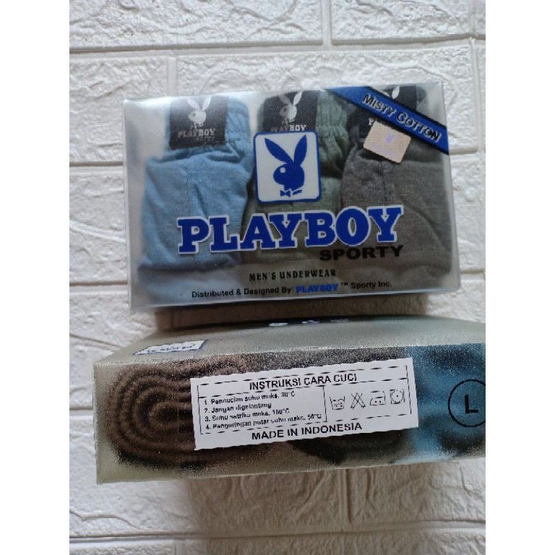 1box_ CD playboy celana dalam pria Misty cotton m.l.xl / CD laki-laki playboy cotton