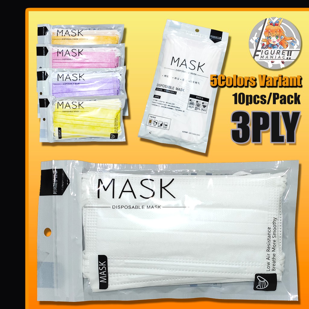 Masker Earloop / Kuping 3ply 3 ply 1 pack isi 10 Premium kemasan