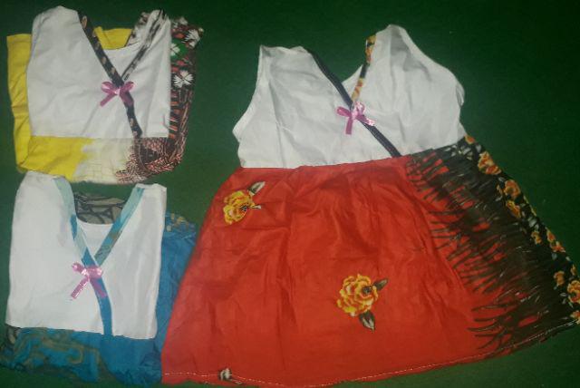 Daster Batik Anak Pita Putih,atasan Anak Tanpa Lengan,grosir Baju Batik Anak Murah