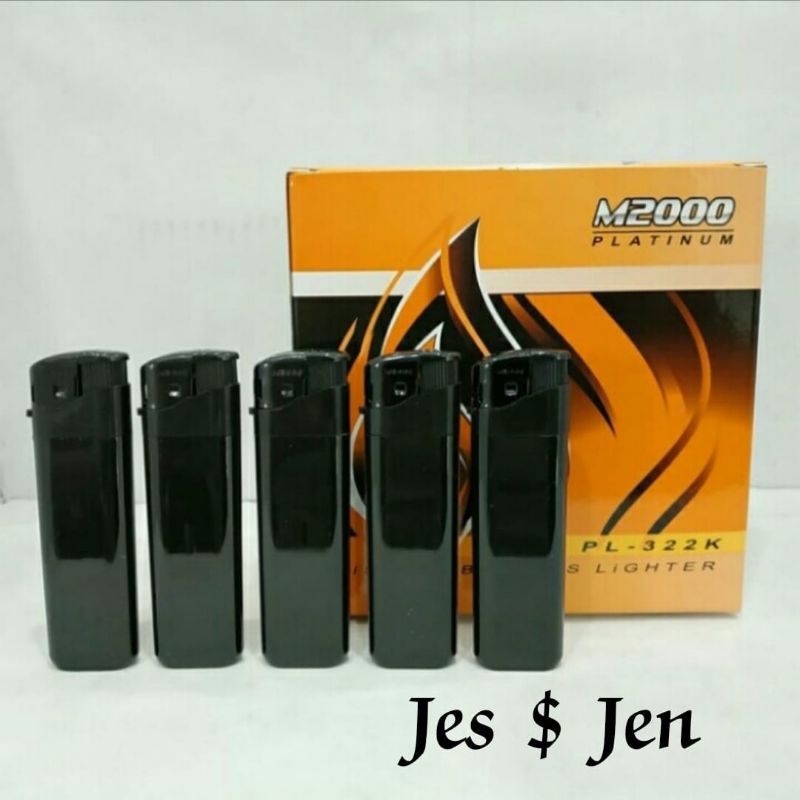 Korek gas magnet hitam polos M2000 / ECERAN