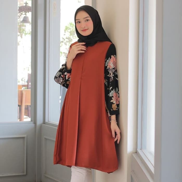 Rosa Flower  Tunik  Baju  Atasan Murah Muslim Wanita 