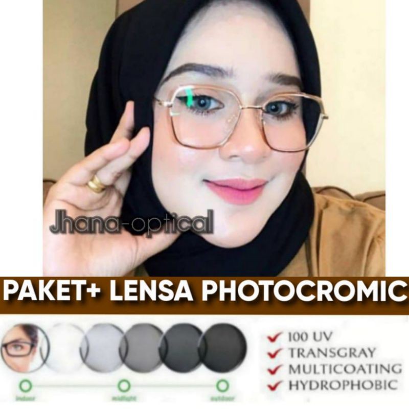 Frame kacamata Morena,GRATIS Lensa Minus,Kacamata Photocromic | Kacamata Minus Bluecromic