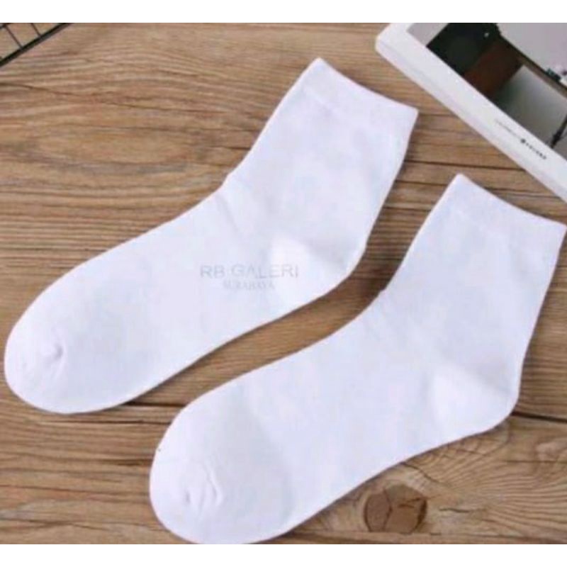 KAOS KAKI PENDEK DI ATAS MATA KAKI POLOS PANJANG KAOS KAKI KANTOR ANKLE SOCK UNISEX FASHION SOCK RB-KANTOR - PUTIH