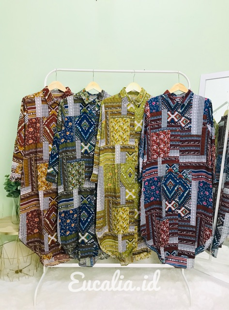eucalia ZOEY TUNIC Tunik blouse wanita rayon motif tribal etnik busui