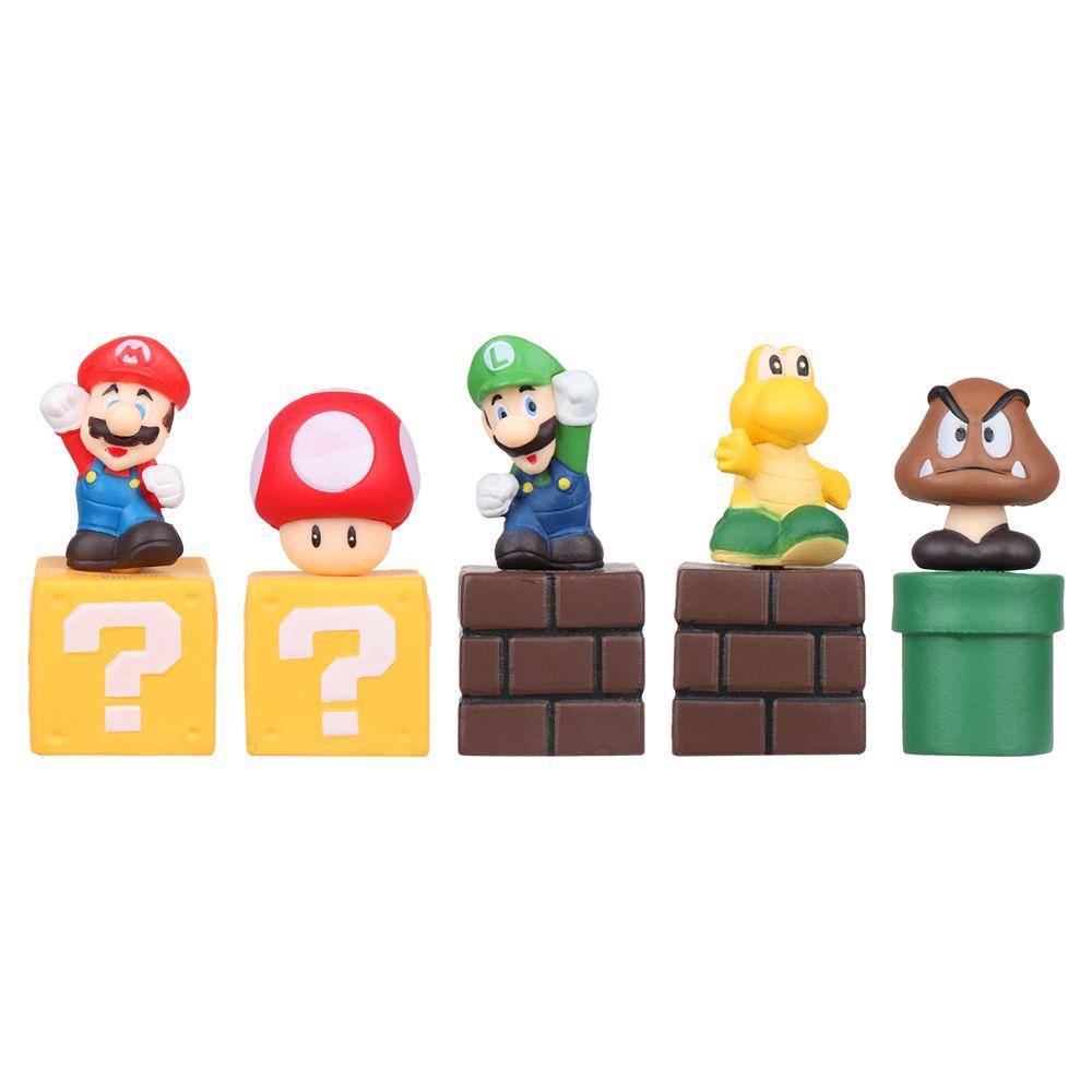 R-flower 5pcs / set Mainan Action Figure Super Mario Bros Untuk Anak