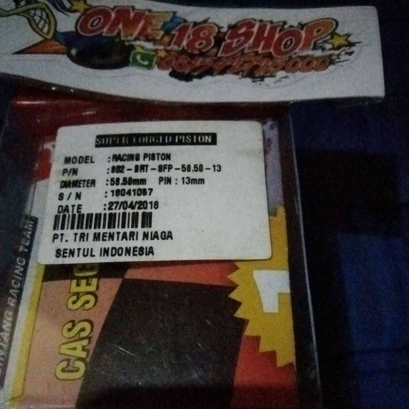 SUPER FORGED PISTON ASSY 58,5 PIN 13MM