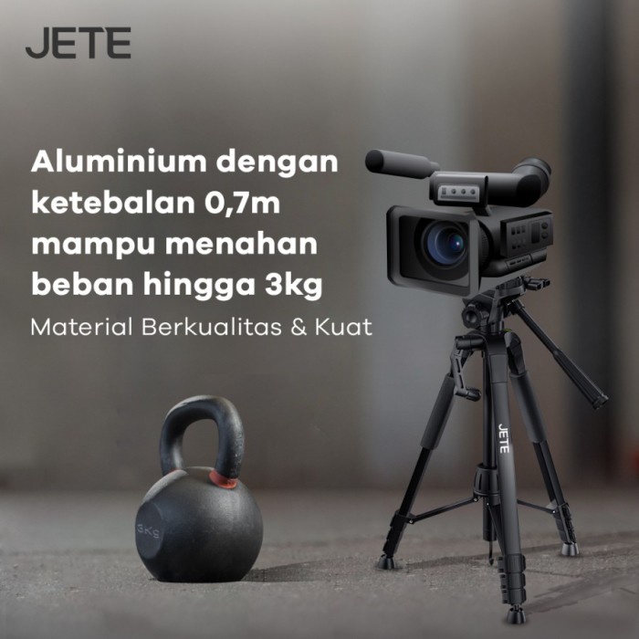 JETE H11 Tripod Professional DSLR Camera Video Tripod Pan Head 3 Way