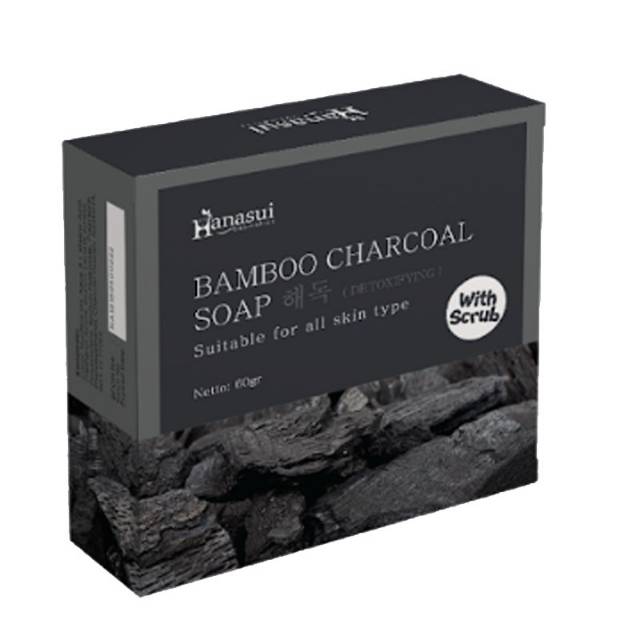 Hanasui Extra Bamboo Charcoal Soap With Scrub 60gr