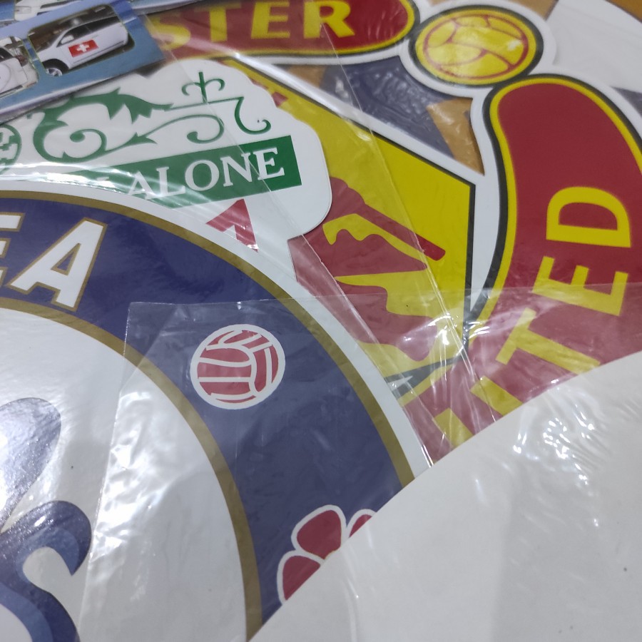 Tempelan sticker stiker mobil Logo klub club sepak bola fc manchester united man u mu fc