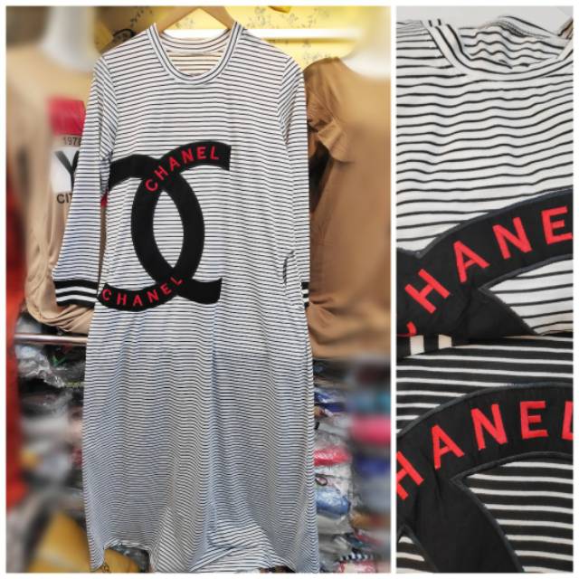 Gamis kaos wanita bordir aplikasi import