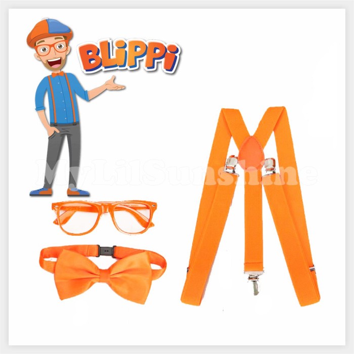 Kostum Blippi Topi Kacamata Dasi Costume Up BEST SELLER