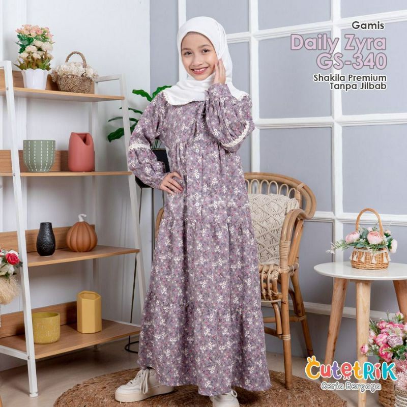 Gamis Anak Premium Realpict Cutetrik GS 340 | Gamis anak daily cantik