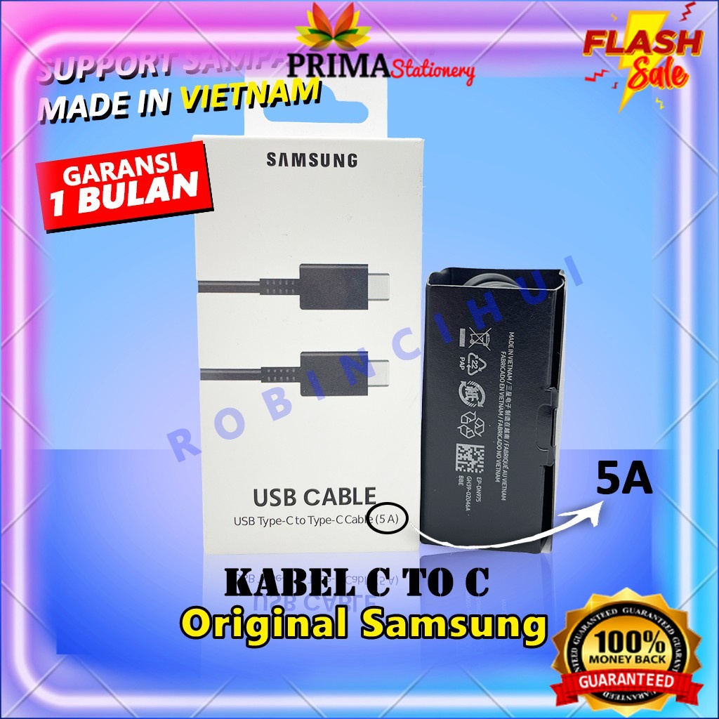 Kabel Data Samsung  C to C Fast Charging 5A - Kabel Samsung  - Charger Samsung ORIGINAL Samsung 100%