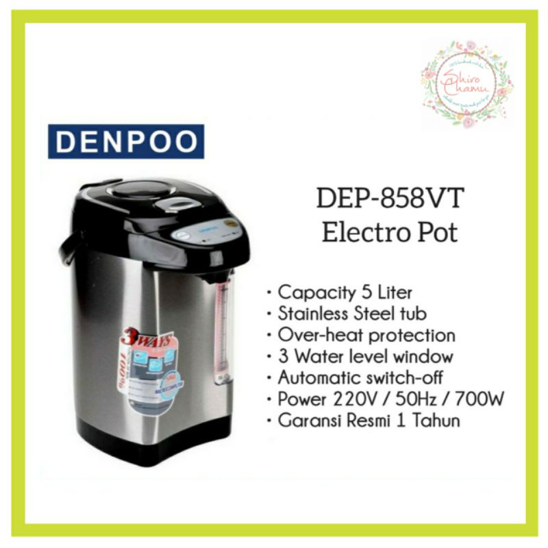 Denpoo Electro Pot DEP-858VT Termos Listrik, Pemanas Air 5 Liter