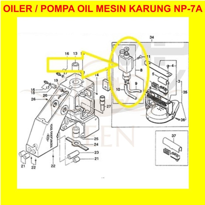 Oiler Mesin Jahit Karung NP7A NP7 NP 7A Tempat Minyak Pompa Oli LEEN