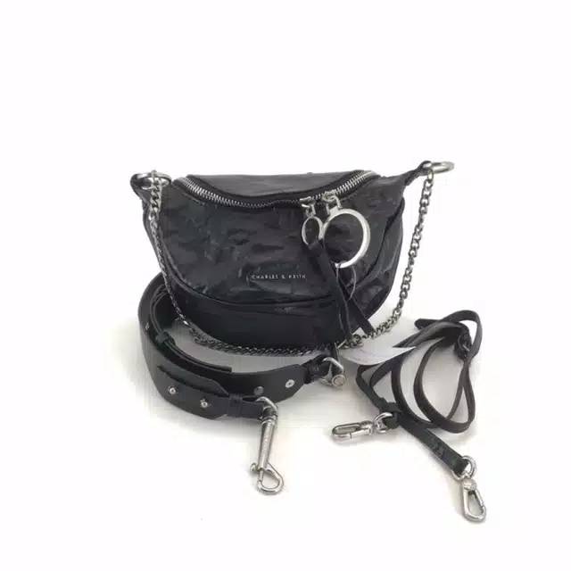 Charles and keith wrinkled shoulder bag waist bag cnk ck ori