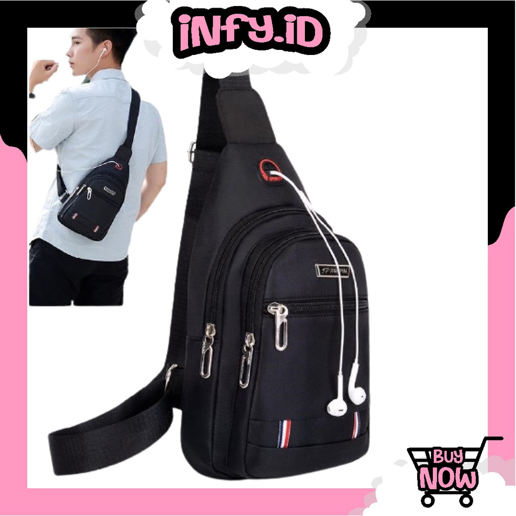 INFY - Tas Selempang Tahan Air Kanvas Pria Sling Bag Waterproof P074 Fashion Import Murah