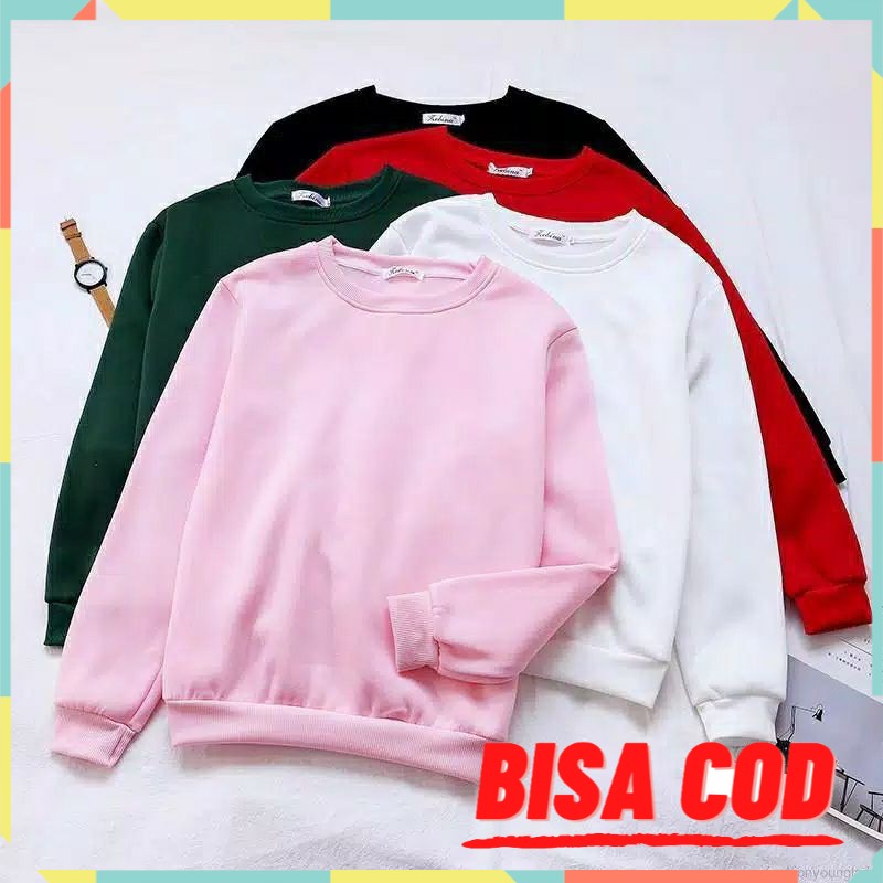 SWEATER POLOS BASIC / SWEATER BAHAN BABYTERRY / SWEATER POLOS KAOS WANITA IMPORT LOKAL MURAH
