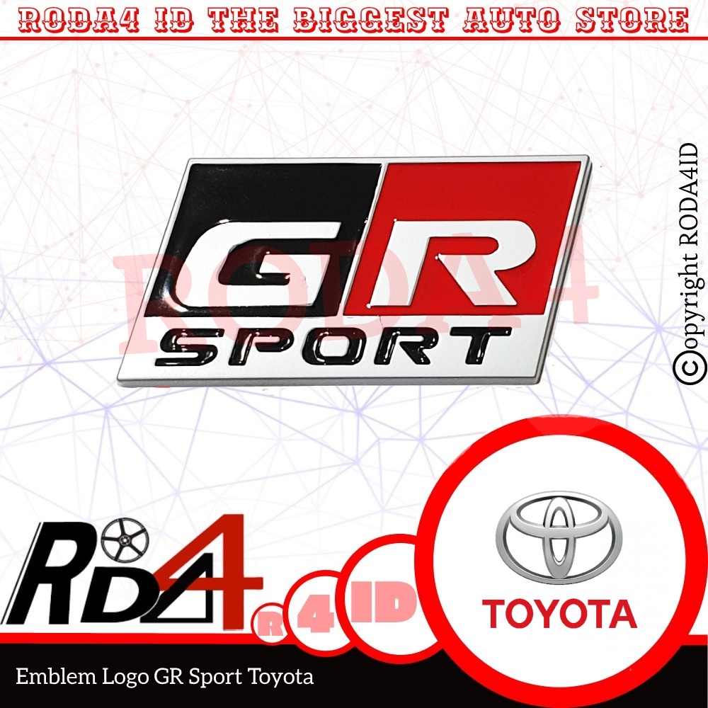 Emblem Logo GR Toyota GR Sport Merah Hitam