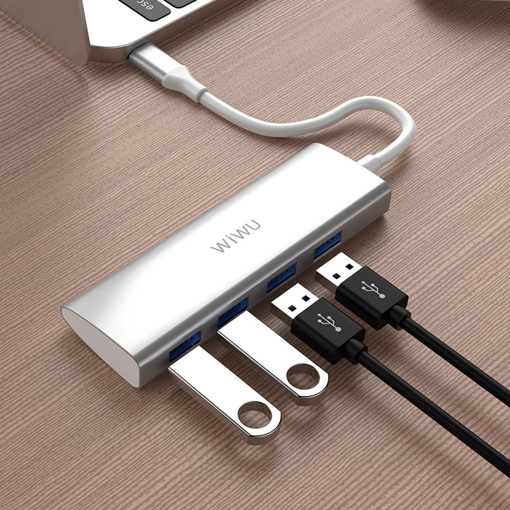 WIWU ALPHA A440 - 4 in 1 USB-C Hub Adapter - USB-C to 4 USB 3.0