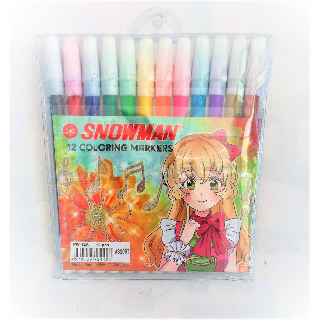 Spidol Snowman Colour/ Spidol Snowman Mewarnai Isi 12