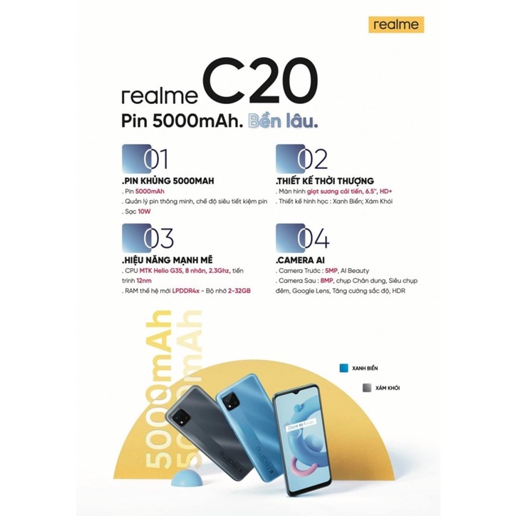 REALME C20 RAM 2/32 GARANSI RESMI 1 TAHUN