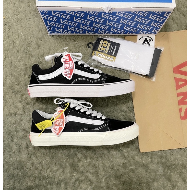 SEPATU VANS OLDSCHOOL BLACK WHITE DT PREMIUM