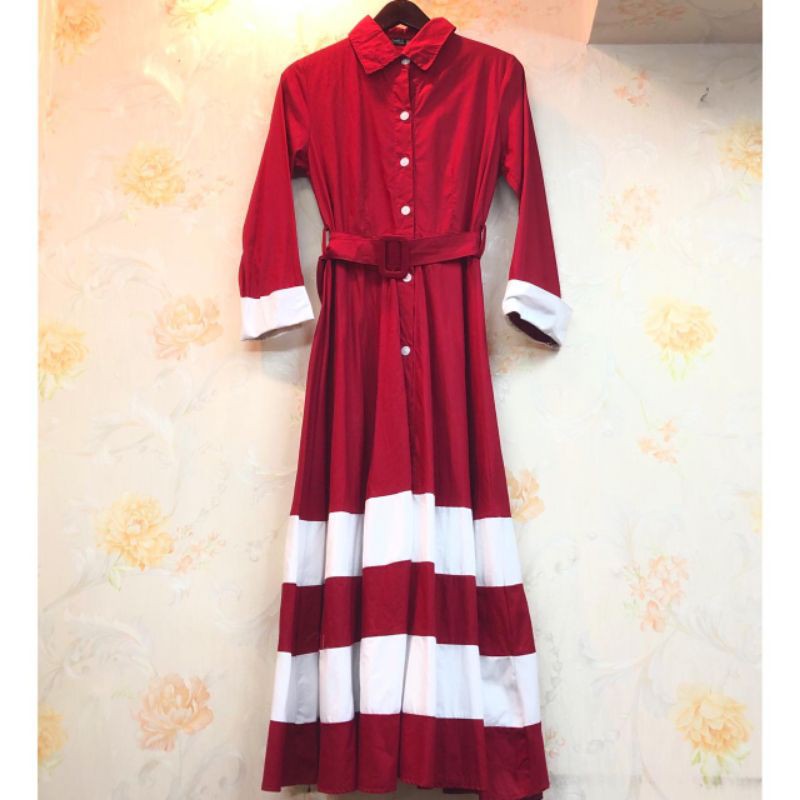 Gamis Merah Putih Import Katun