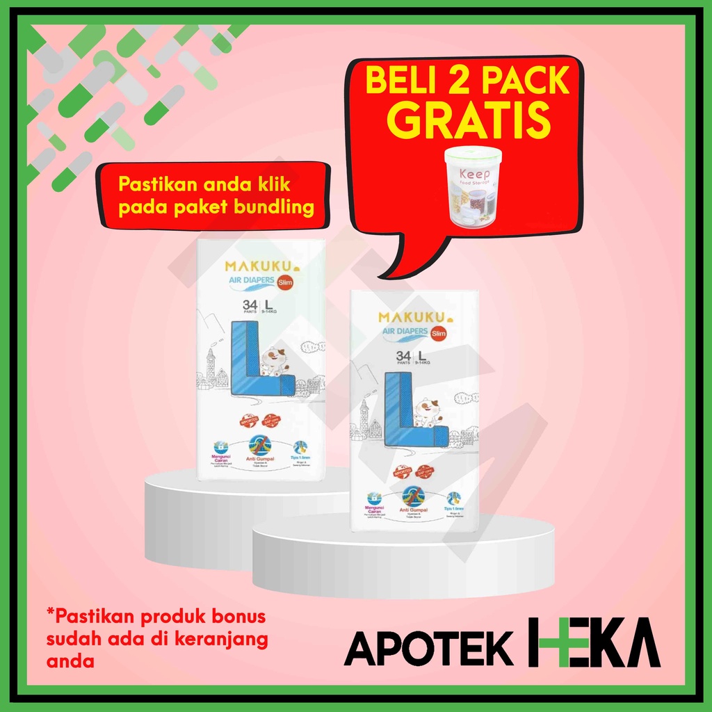 2 Pack Makuku Air Diapers Slim Pants - Popok Bayi Celana (SEMARANG)