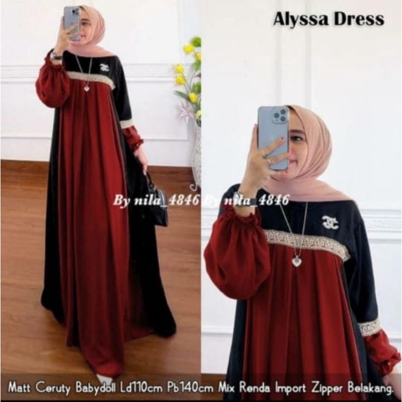 ALYSSA DRESS // GAMIS CERUTY FARIASI RENDA // GAMIS BEST SELLER